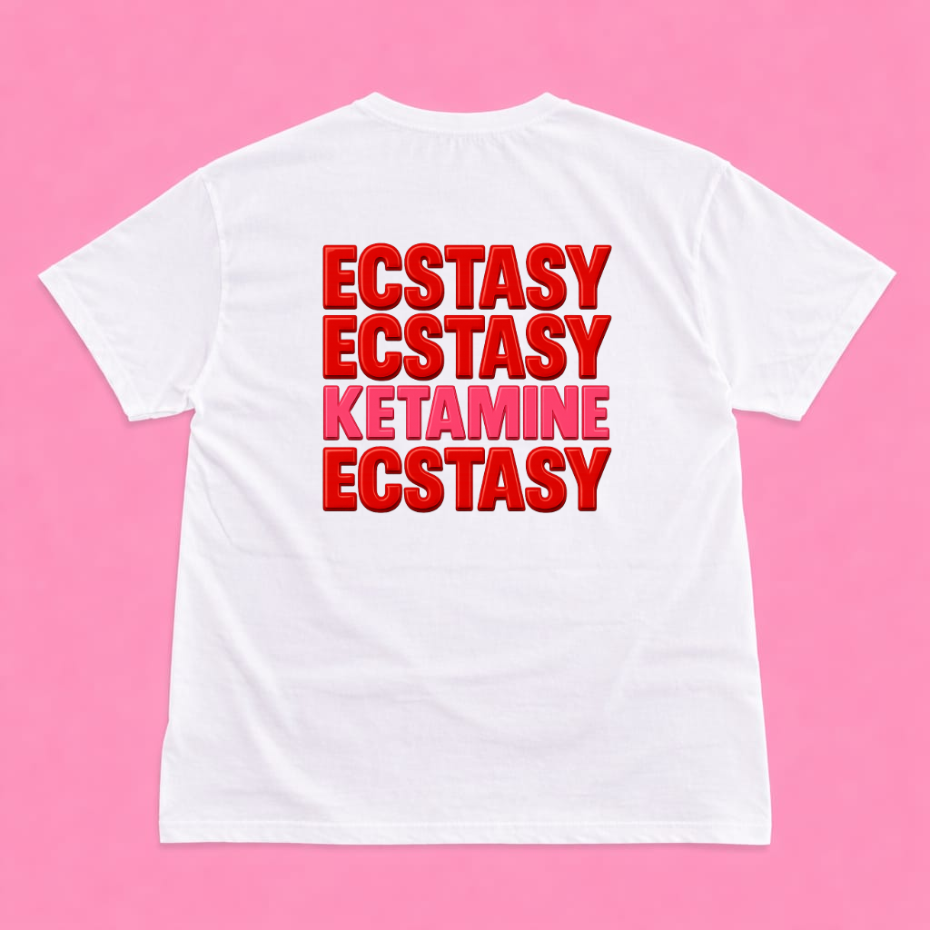 ECSTASY ECSTASY KETAMINE ECSTASY short sleeve t-shirt